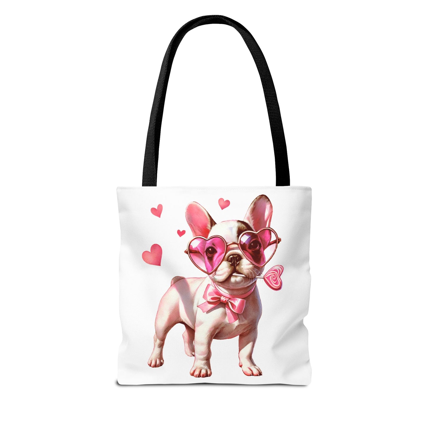 Cute French Bulldog Tote Bag with Hearts - Perfect for Dog Lovers