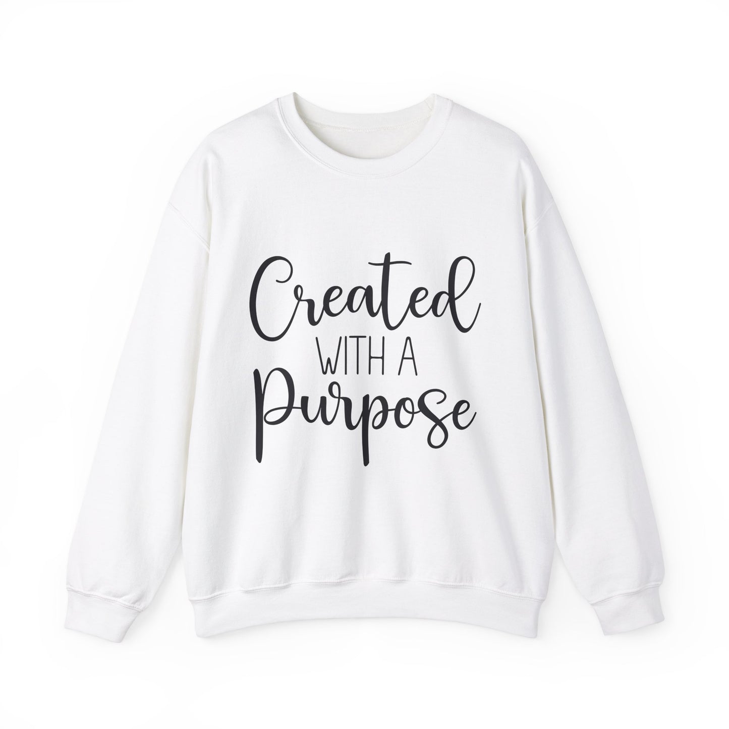 Created with a Purpose Crewneck Sweatshirt - Inspiring Unisex Heavy Blend Style for Everyday Wear