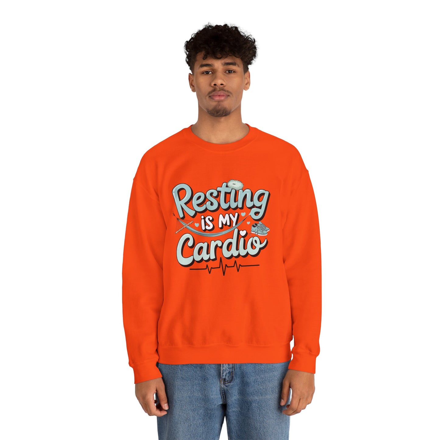 Resting is My Cardio Sweatshirt - Cozy Unisex Heavy Blend Crewneck