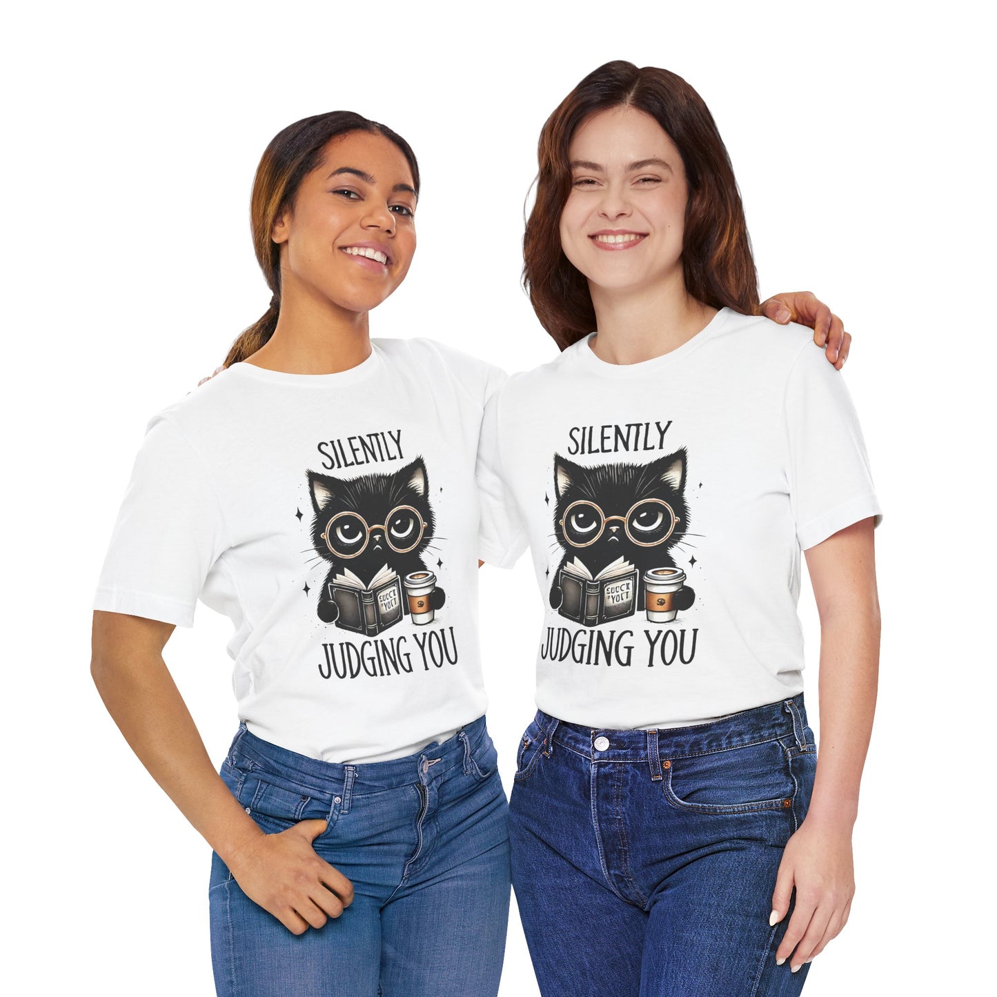 Funny Cat Graphic Tee - 'Silently Judging You' Unisex T-Shirt