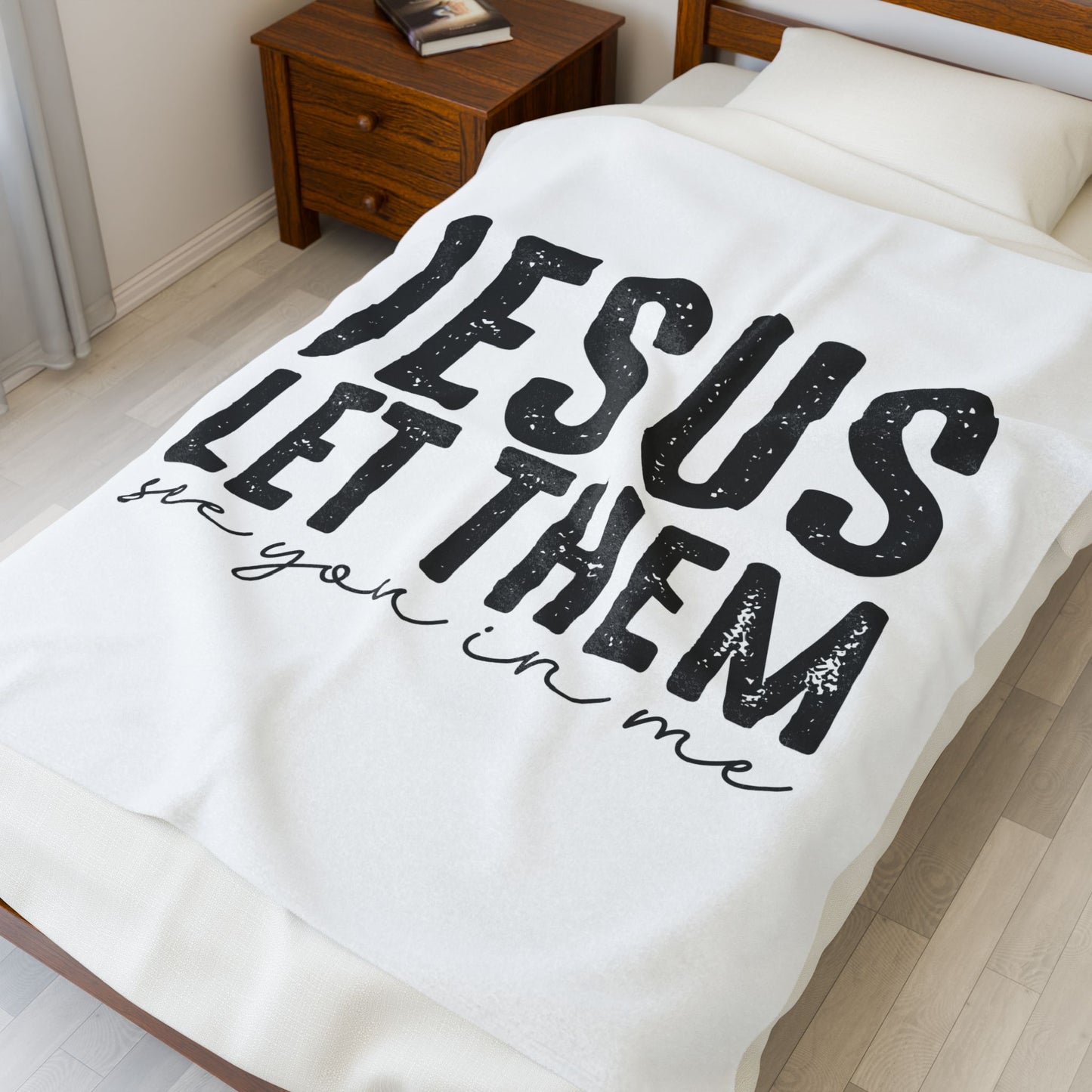 Velveteen Plush Blanket — "Jesus Let Them See You In Me" Inspirational Christian Throw
