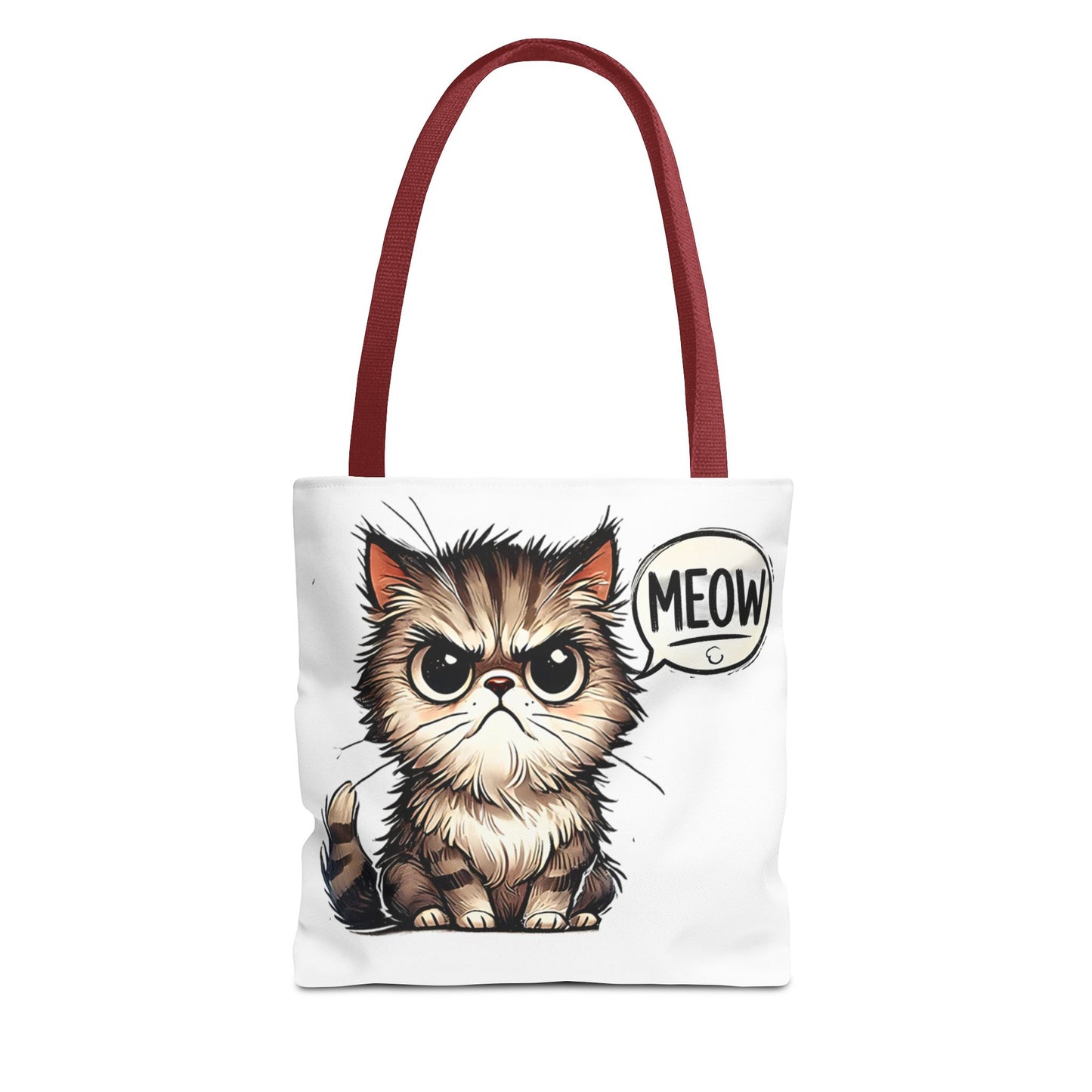 Adorable Cat Print Tote Bag - 'Meow' Design for Cat Lovers