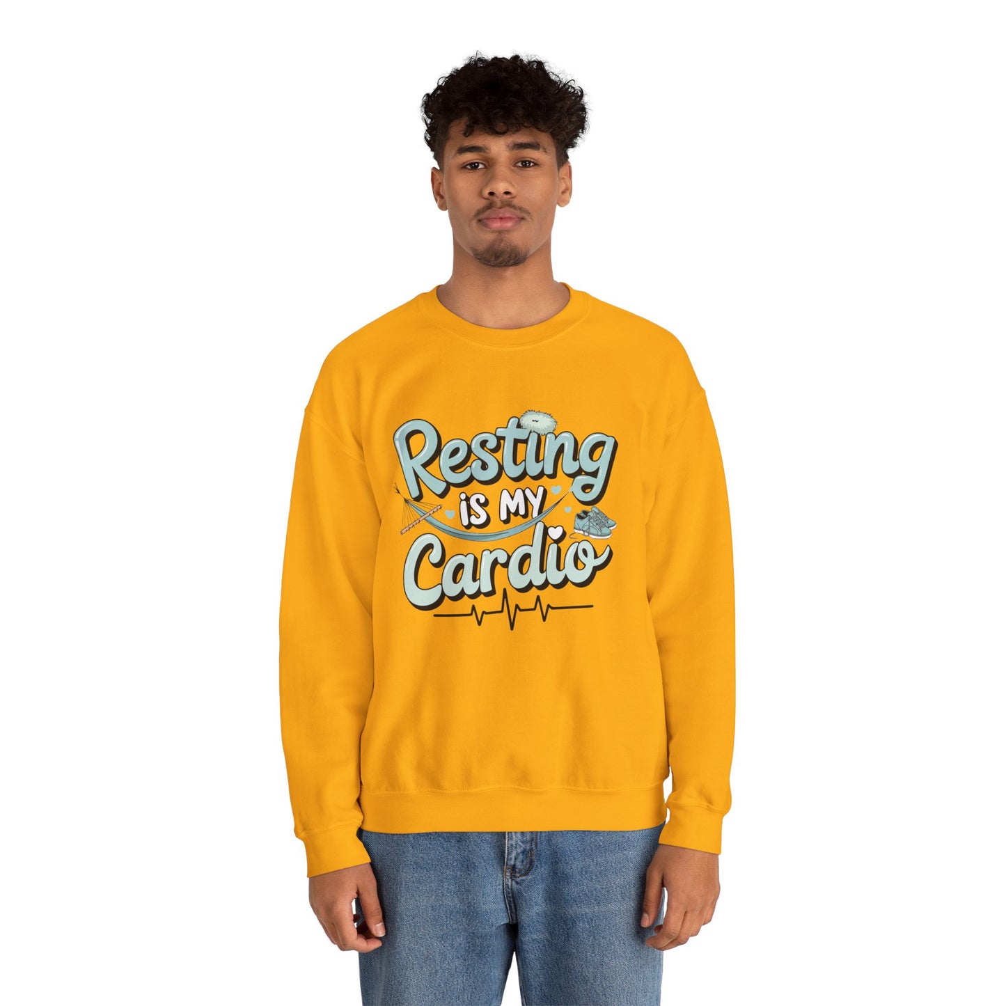 Resting is My Cardio Sweatshirt - Cozy Unisex Heavy Blend Crewneck