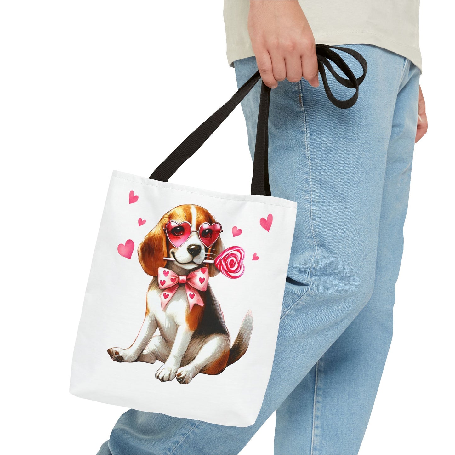 Cute Beagle Dog Love Tote Bag - Valentine's Day Gift