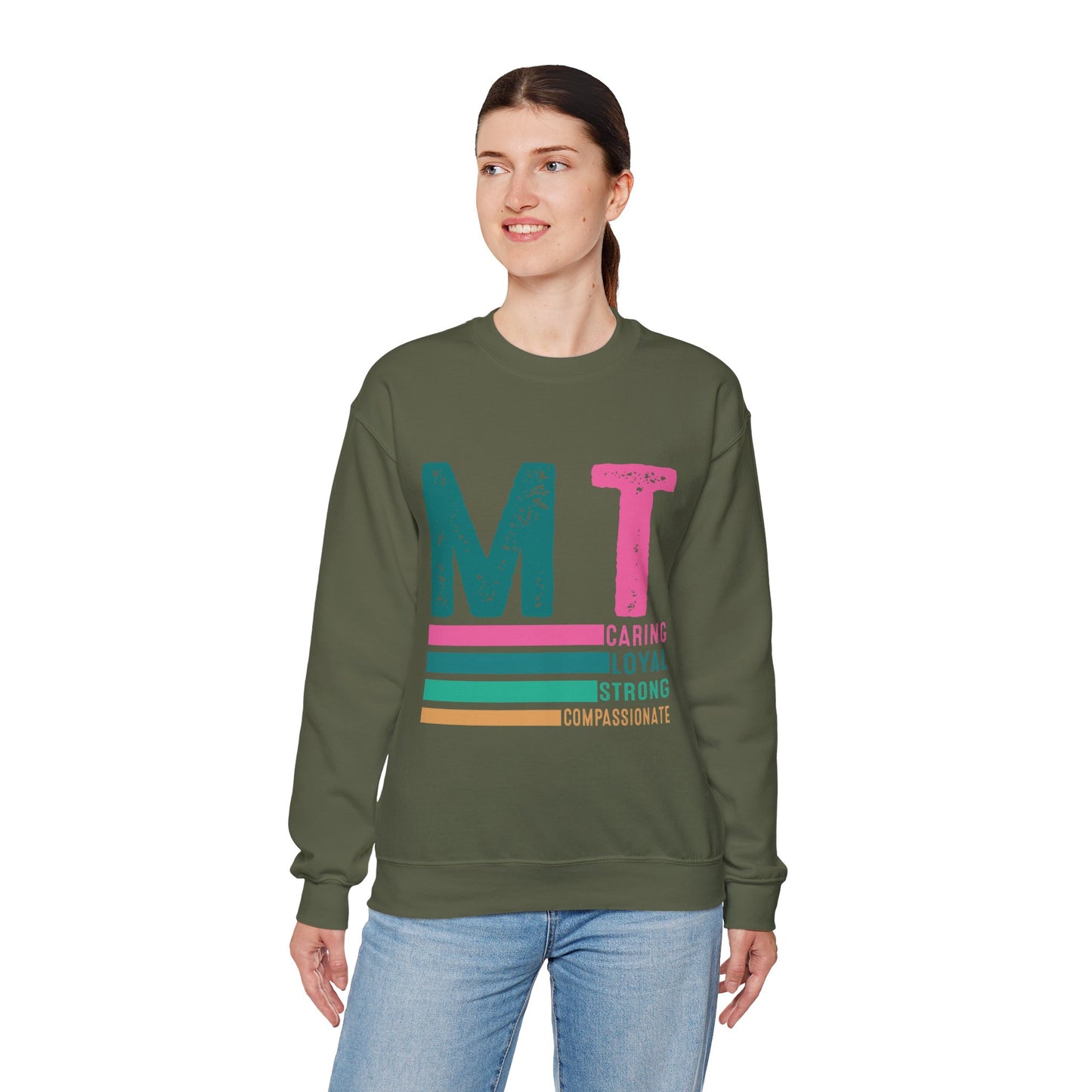 Caring Loyal Strong Unisex Sweatshirt - Compassionate Message Apparel