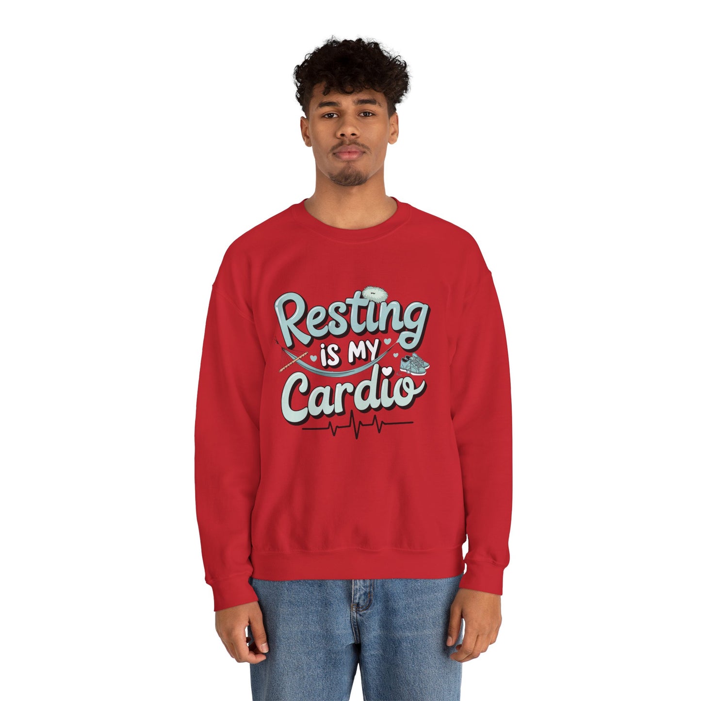 Resting is My Cardio Sweatshirt - Cozy Unisex Heavy Blend Crewneck