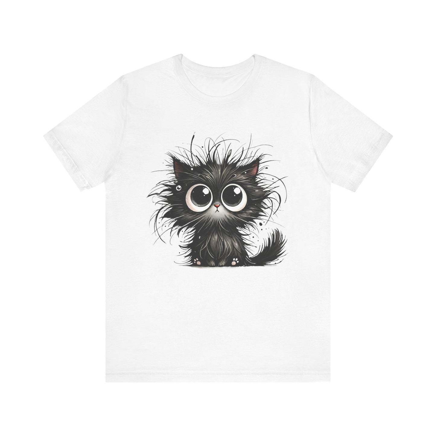 Playful Black Cat Unisex Jersey Tee - Adorable Graphic Tee for Cat Lovers