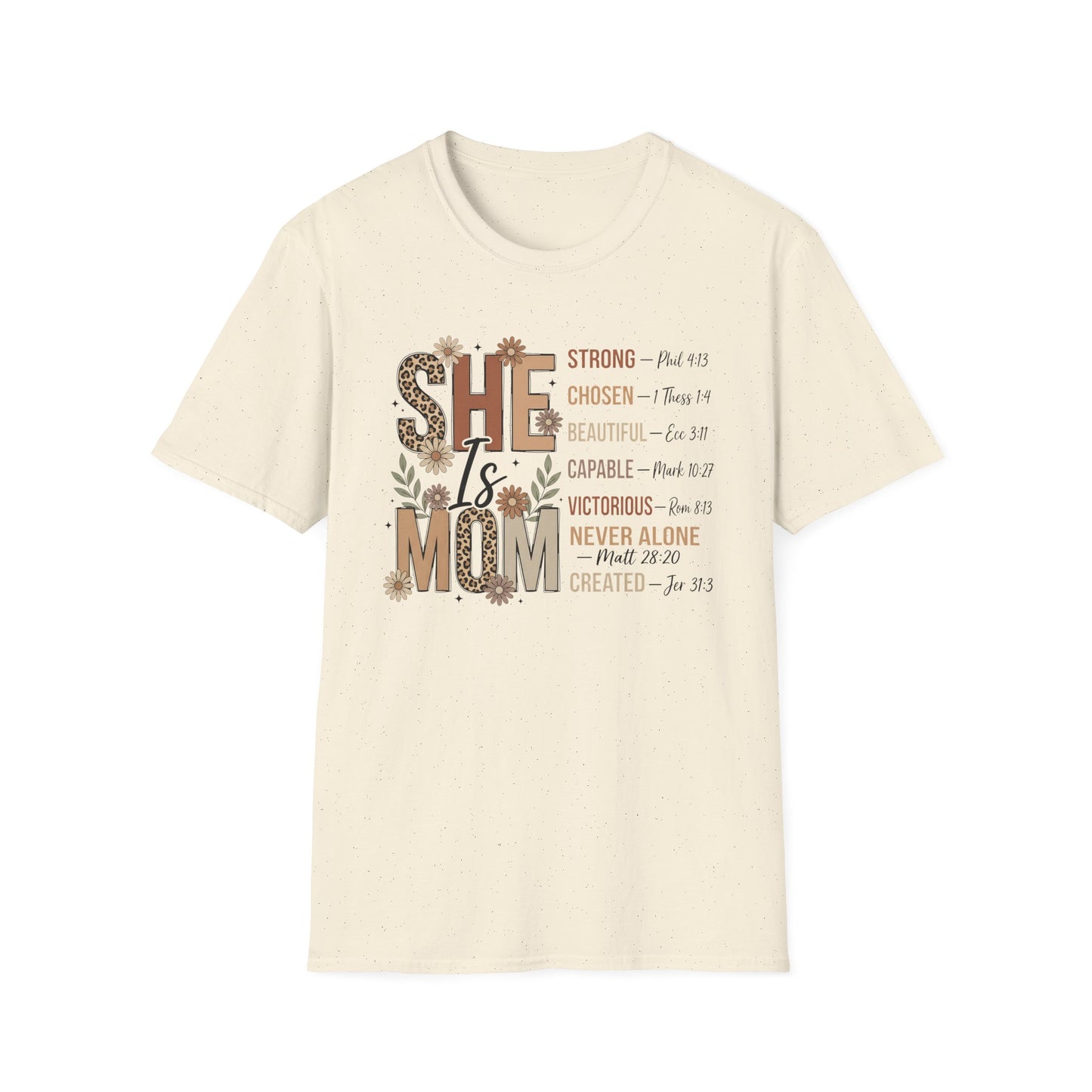She Is Mom Inspirational Scripture T-Shirt — “She Is” Faith-Based Mother's Day Tee