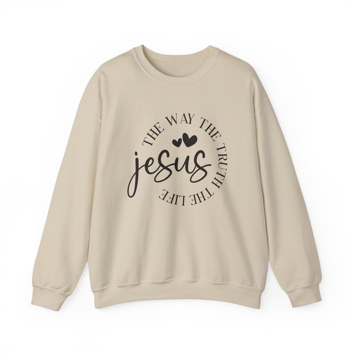 Jesus Crewneck Sweatshirt — "The Way The Truth The Life" Christian Pullover