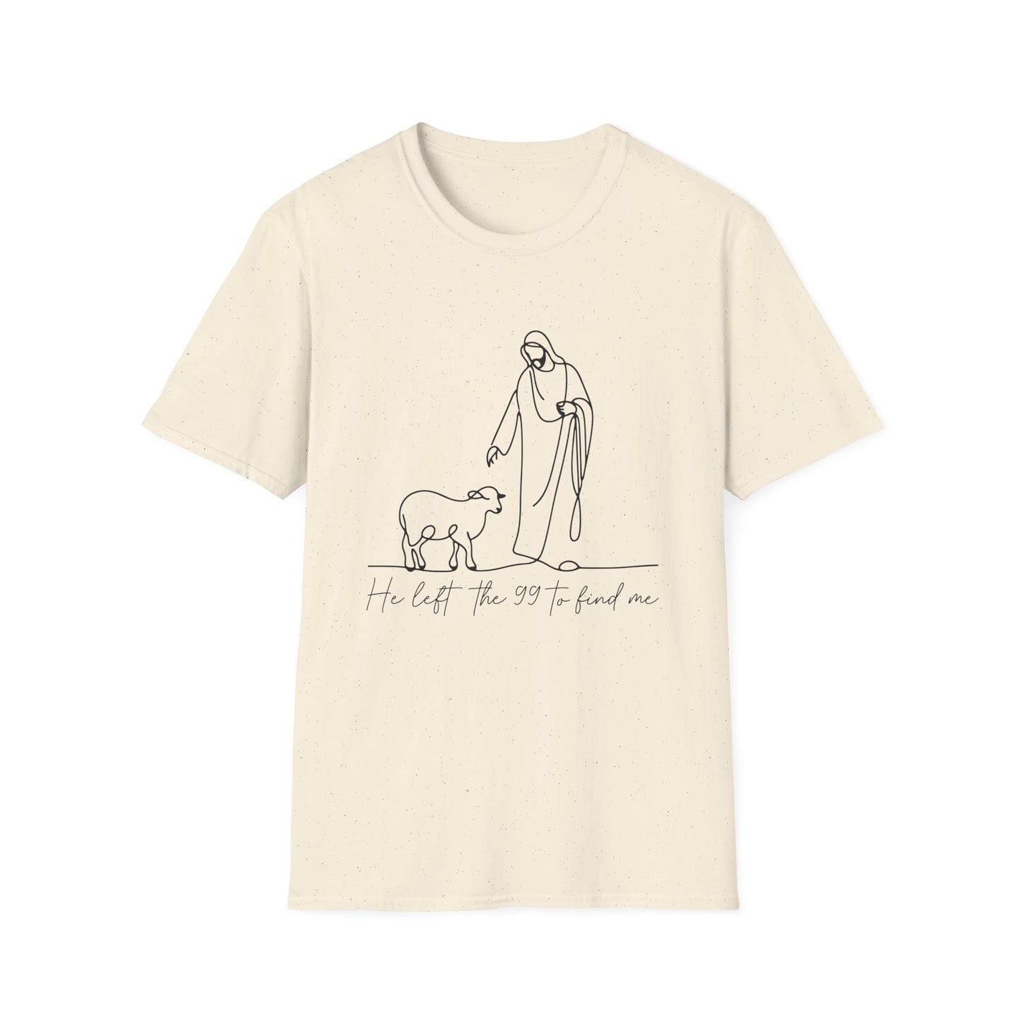 Christian Shepherd T-Shirt – "He Left the 99 to Find Me" Minimal Line Art