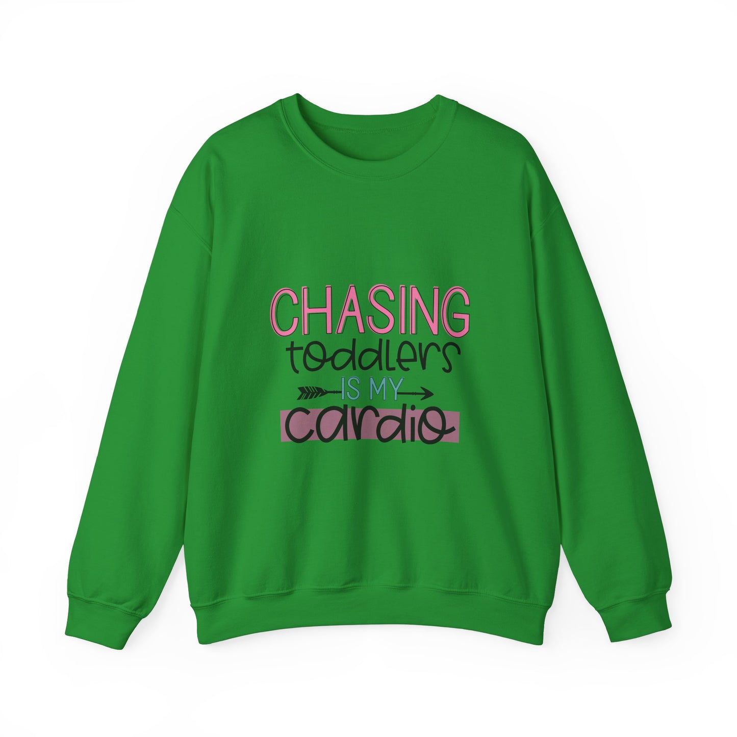 Chasing Toddlers Crewneck Sweatshirt | Funny Parenthood Apparel