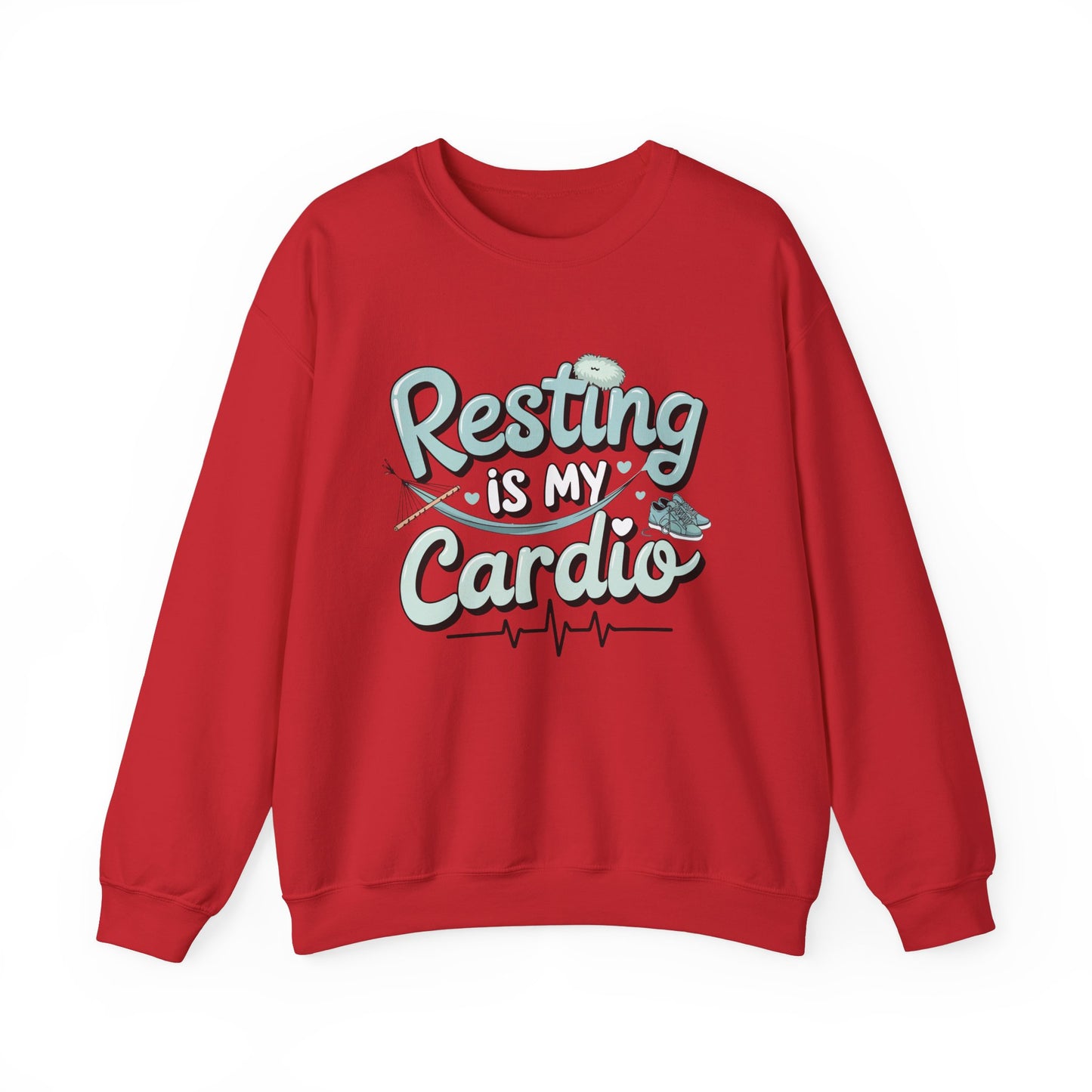 Resting is My Cardio Sweatshirt - Cozy Unisex Heavy Blend Crewneck