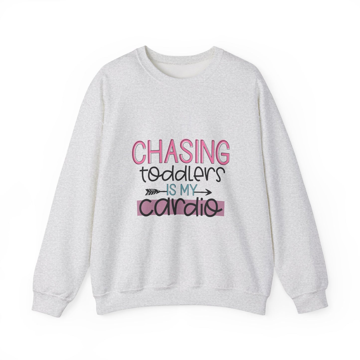 Chasing Toddlers Crewneck Sweatshirt | Funny Parenthood Apparel