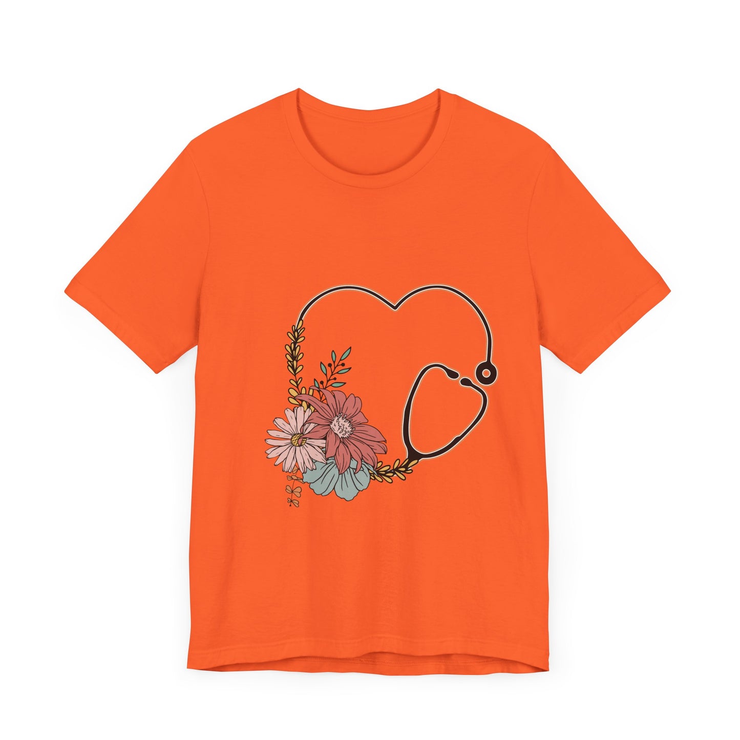Floral Stethoscope Unisex Jersey Tee - Perfect Gift for Healthcare Workers
