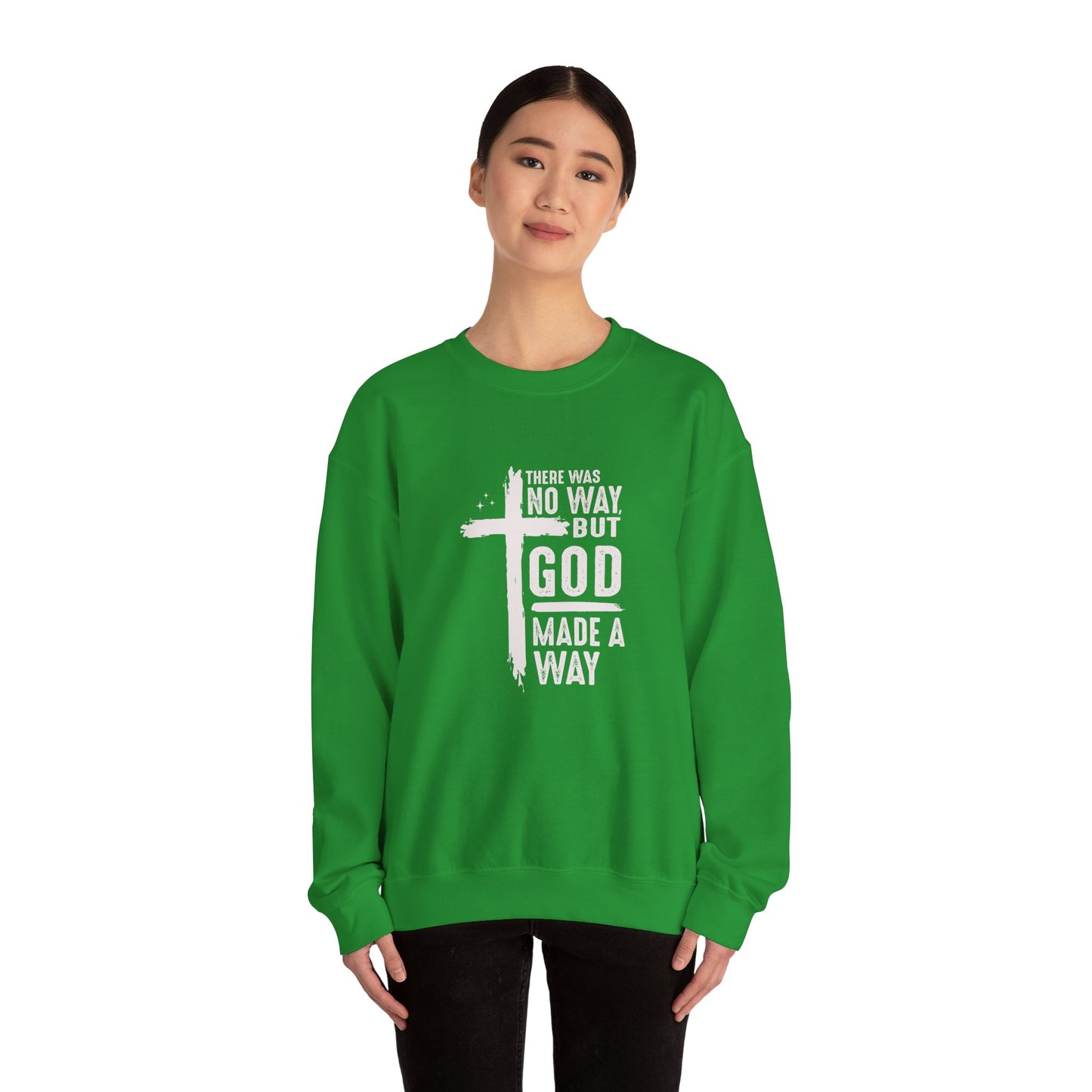 Inspirational Christian Crewneck Sweatshirt - 'God Made a Way'