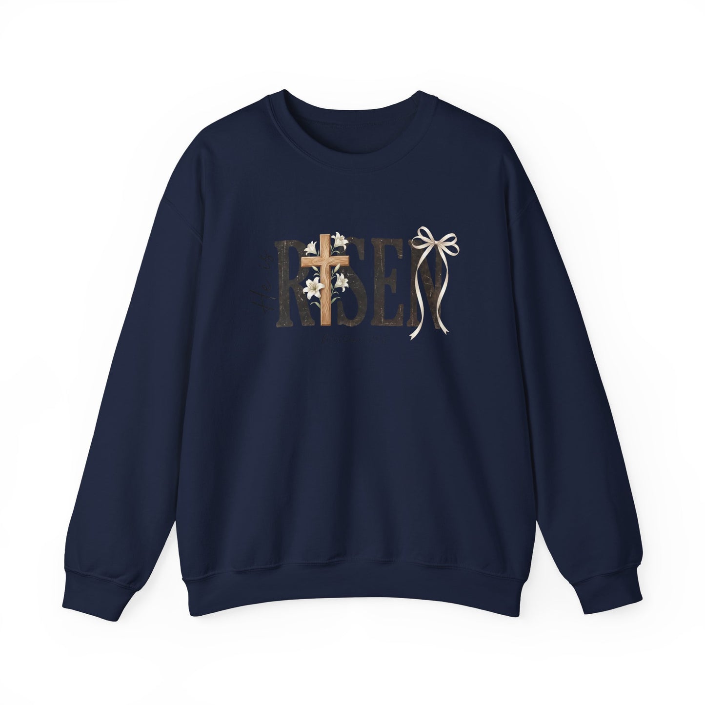He Is Risen Crewneck Sweatshirt — Christian Easter Pullover