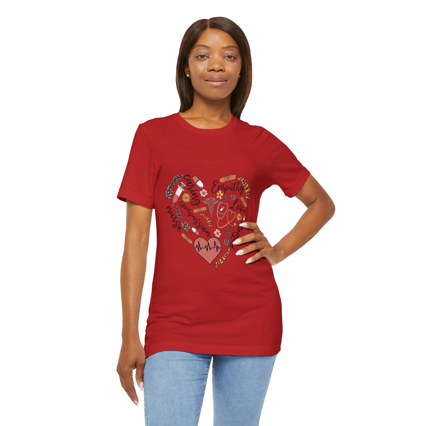 Empathy Heart Unisex Jersey Tee - Love & Caring Design for Compassionate Souls