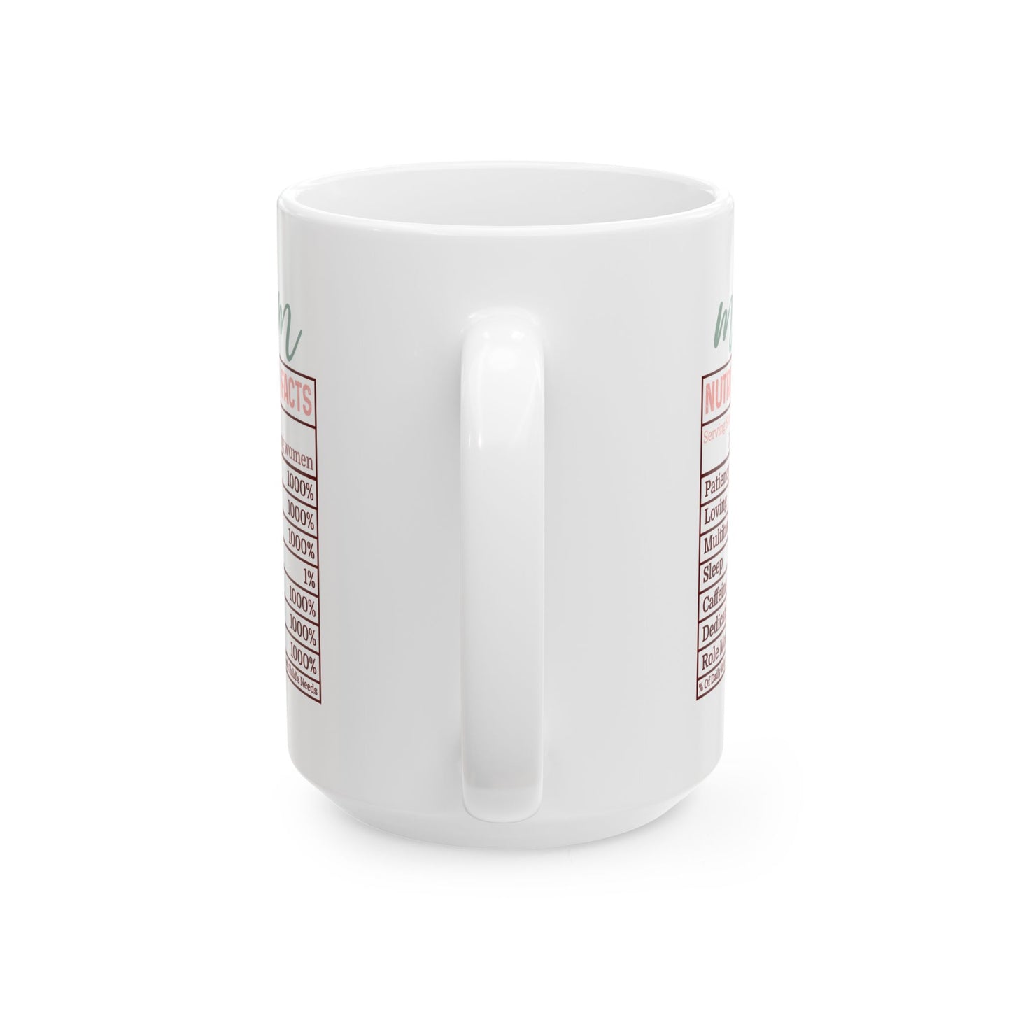 Motivational Nutrition Facts Ceramic Mug - 11oz & 15oz - Perfect Gift for Health Enthusiasts