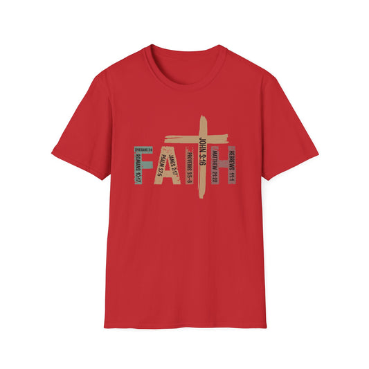 Faith Cross T-Shirt — Rustic Multicolor Christian Tee