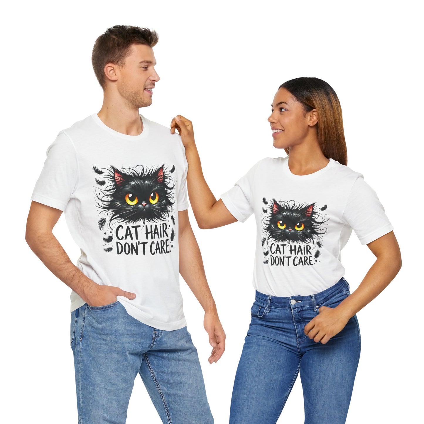 Cat Hair Don't Care Unisex Jersey Tee