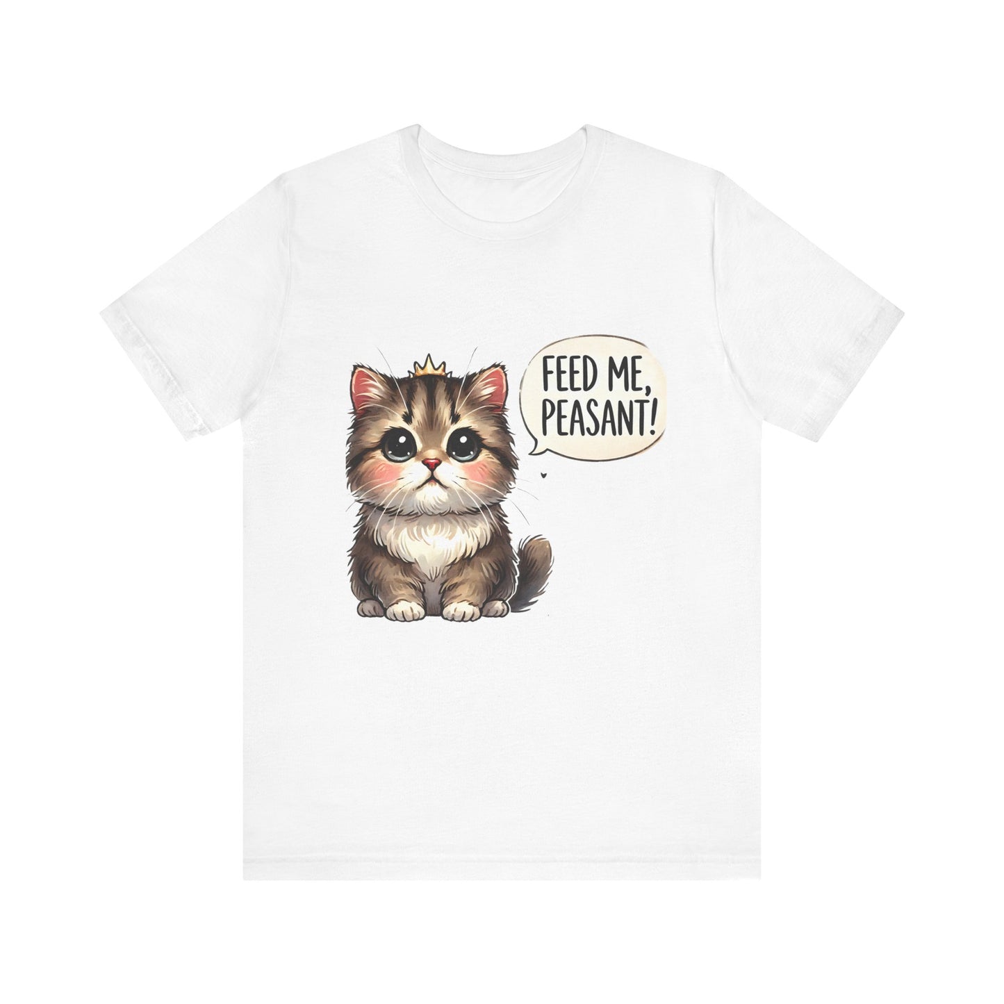 Funny Cat Tee - "Feed Me, Peasant!" - Unisex Jersey Short Sleeve T-Shirt