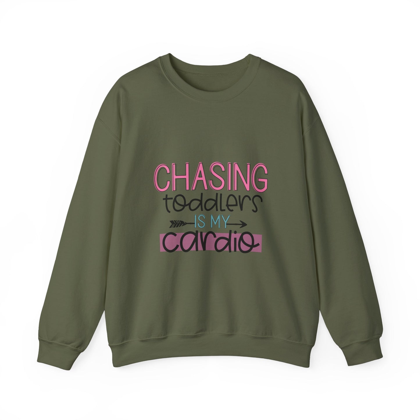 Chasing Toddlers Crewneck Sweatshirt | Funny Parenthood Apparel
