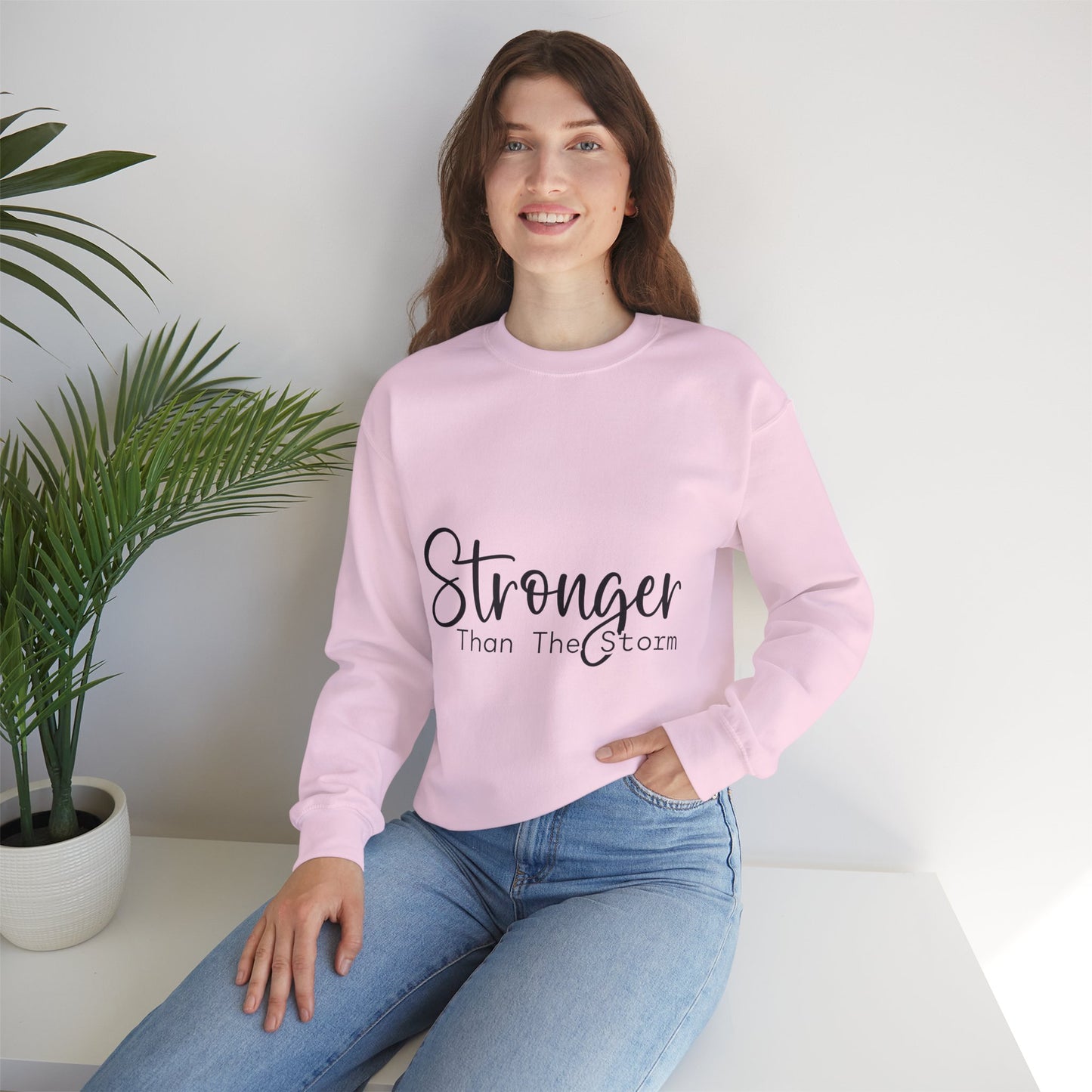 Stronger Than The Storm Unisex Heavy Blend Crewneck Sweatshirt | Cozy Casual Wear