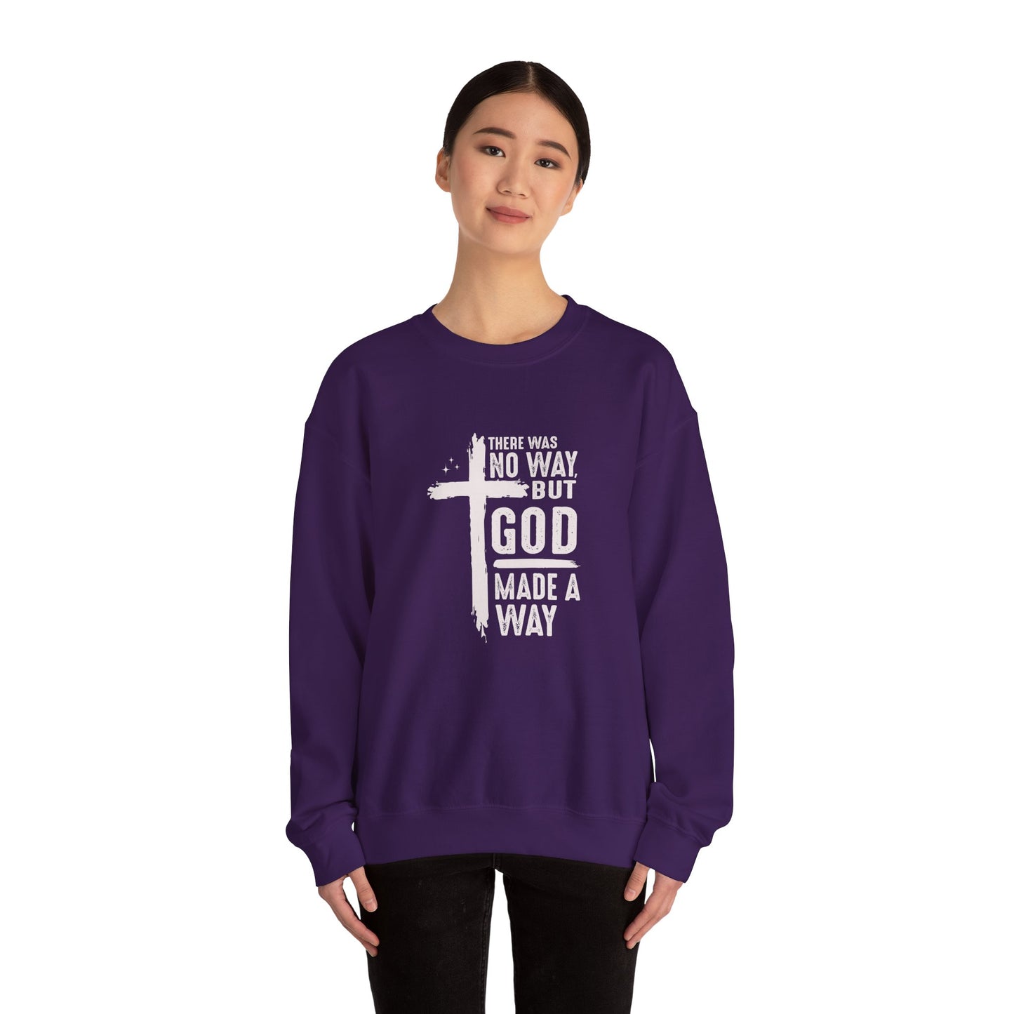 Inspirational Christian Crewneck Sweatshirt - 'God Made a Way'