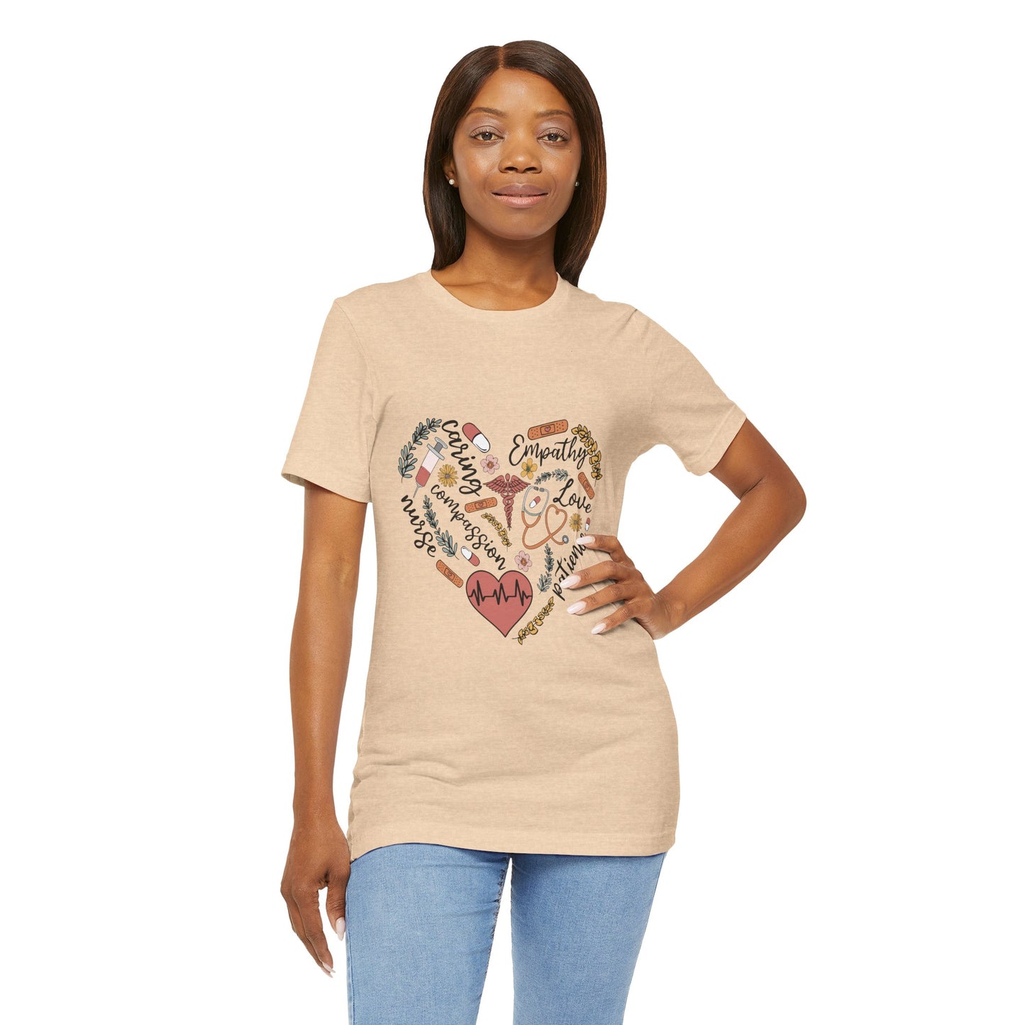 Empathy Heart Unisex Jersey Tee - Love & Caring Design for Compassionate Souls
