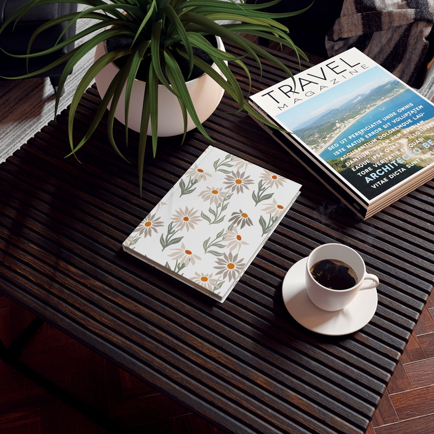 Floral Hard Backed Journal - Elegant Flower Design for Note-Taking and Planning