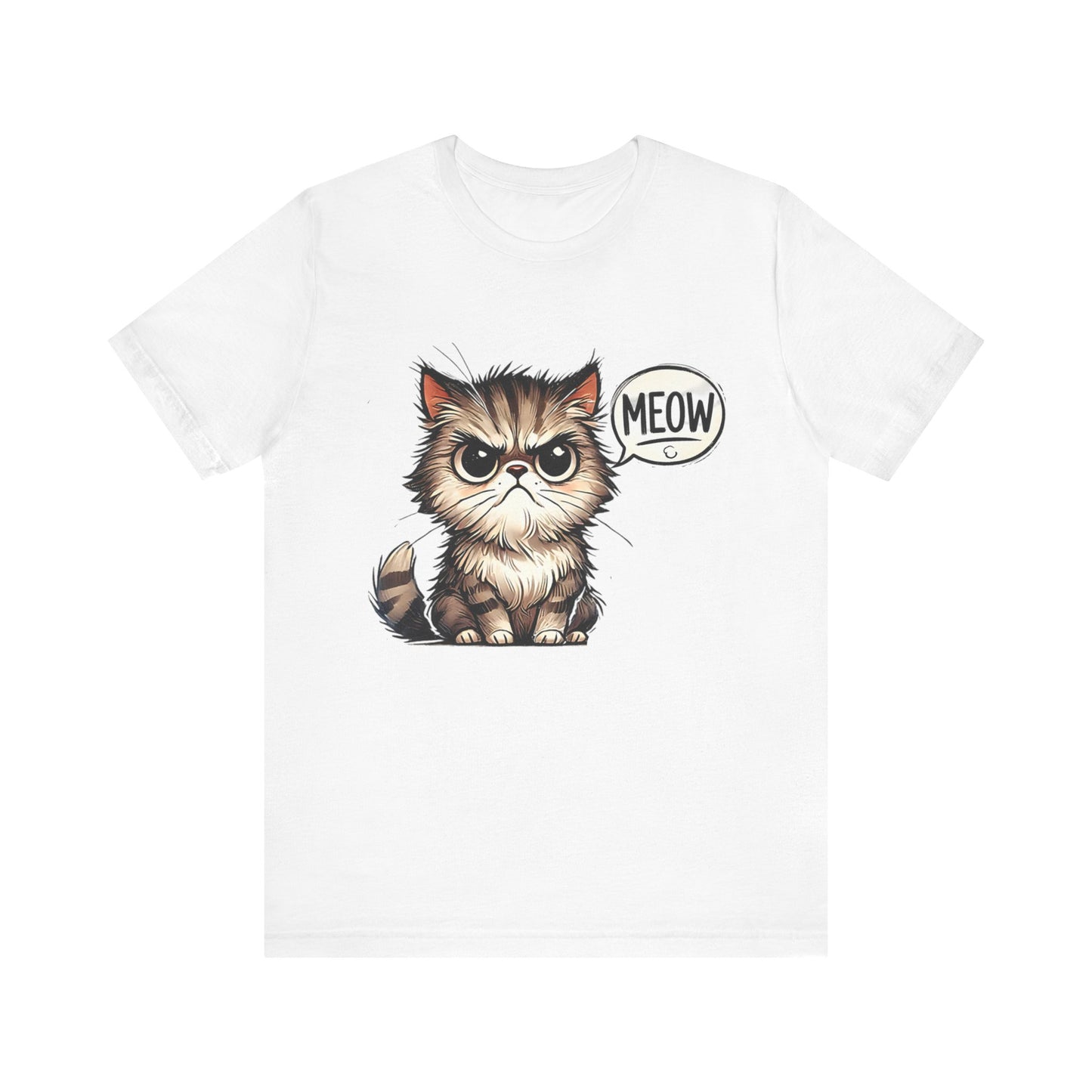 Cute Cat Meow Unisex Jersey Tee - Perfect Gift for Cat Lovers