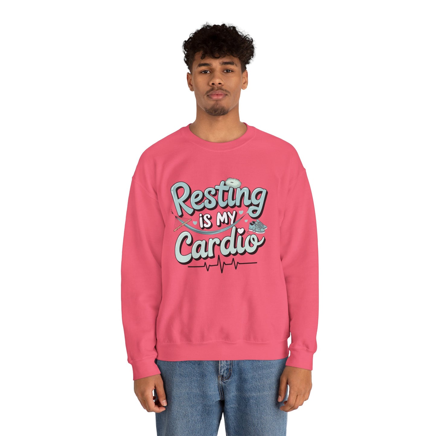 Resting is My Cardio Sweatshirt - Cozy Unisex Heavy Blend Crewneck