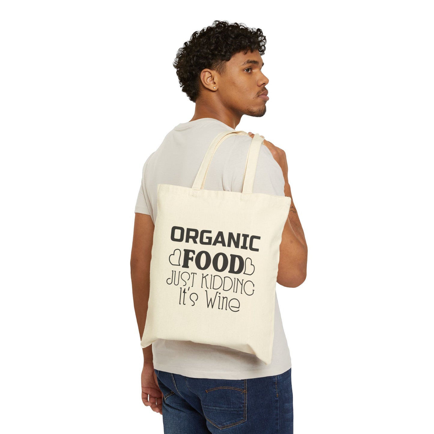 Organic Food and Wine Tote Bag - Perfect for Wine Lovers & Farmers Market
