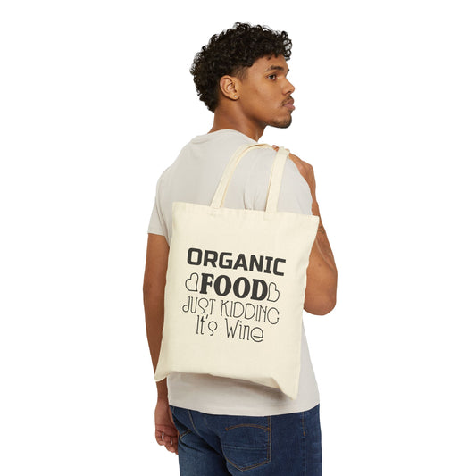 Organic Food and Wine Tote Bag - Perfect for Wine Lovers & Farmers Market