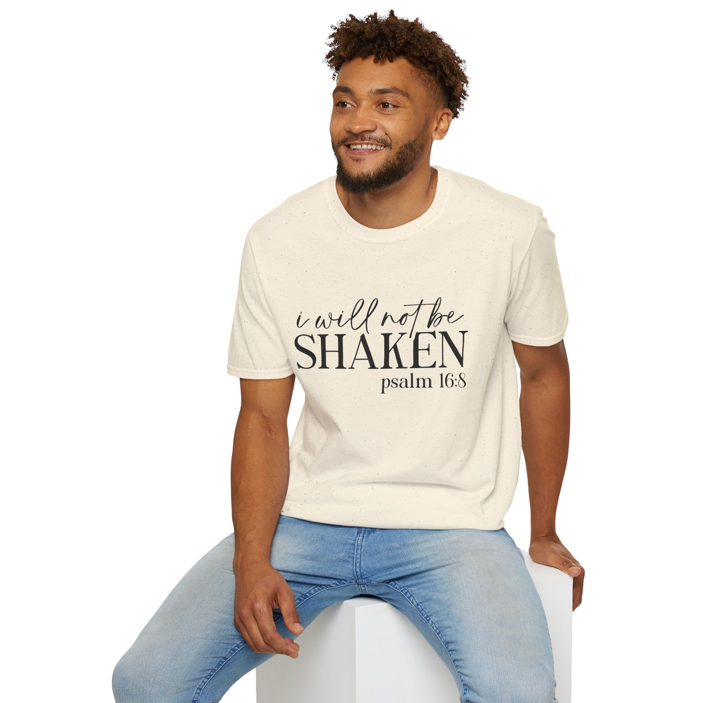 I Will Not Be Shaken Psalm 16:8 T-Shirt — Inspirational Christian Tee
