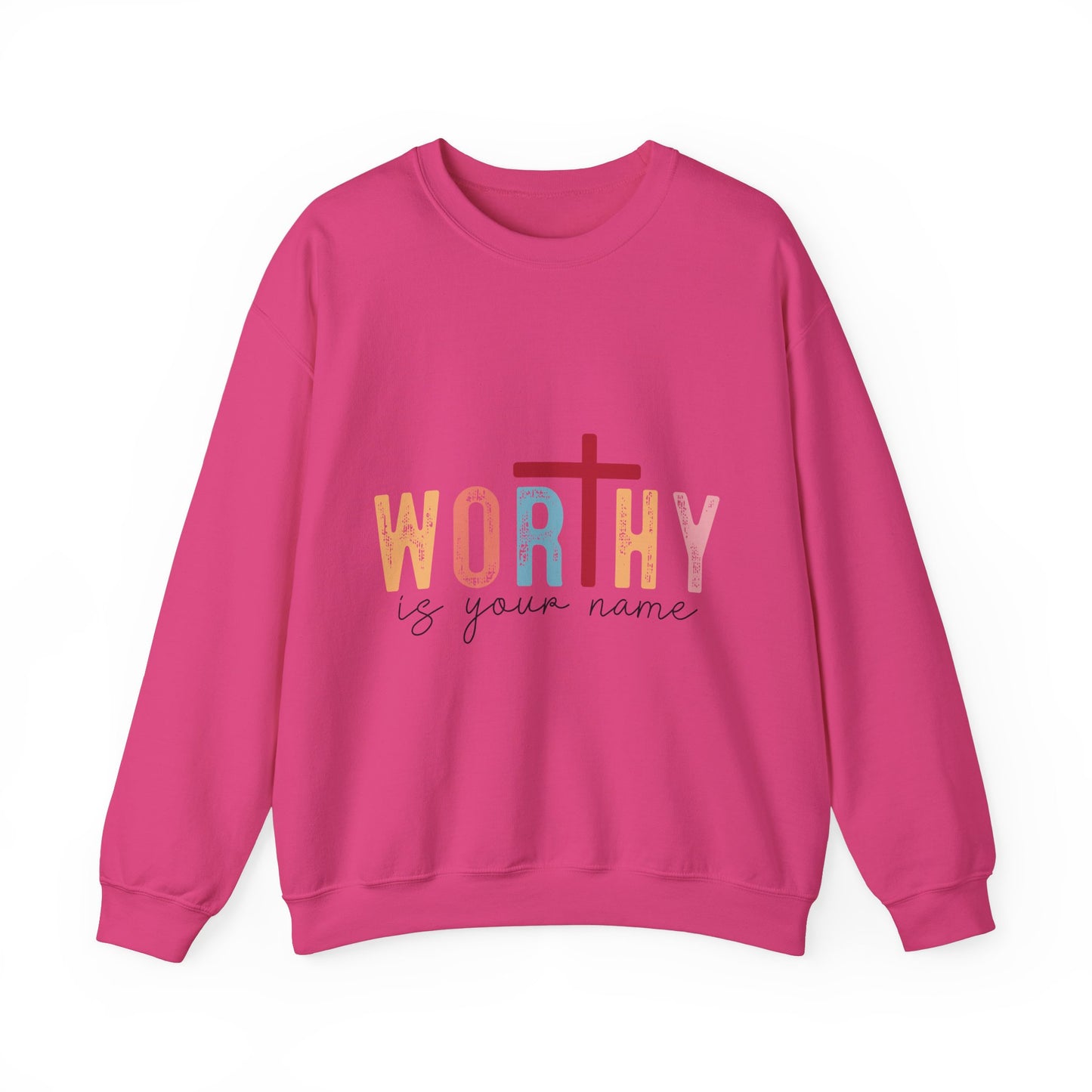 Worthy Unisex Heavy Blend Crewneck Sweatshirt - Inspirational Faith Apparel