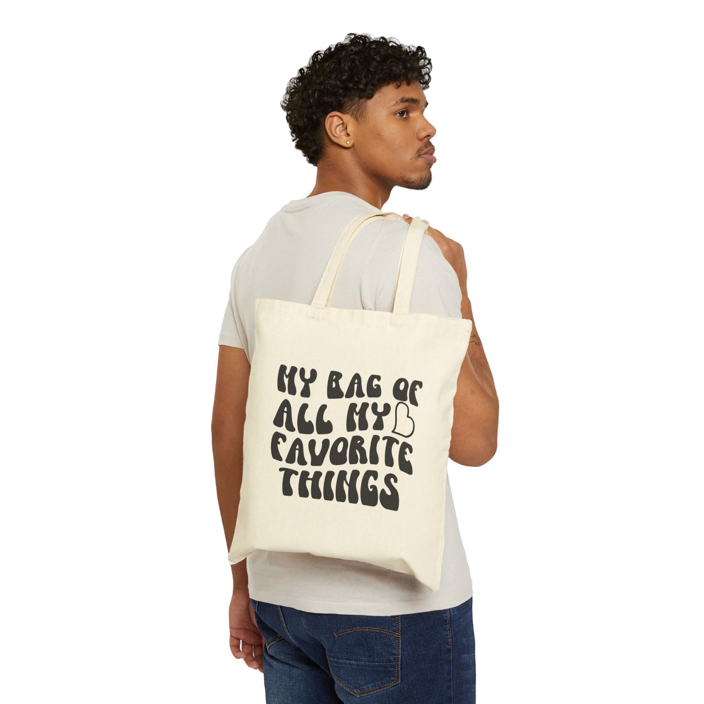 Favorite Things Cotton Canvas Tote Bag - Eco-Friendly, Stylish, Perfect for Everyday Use