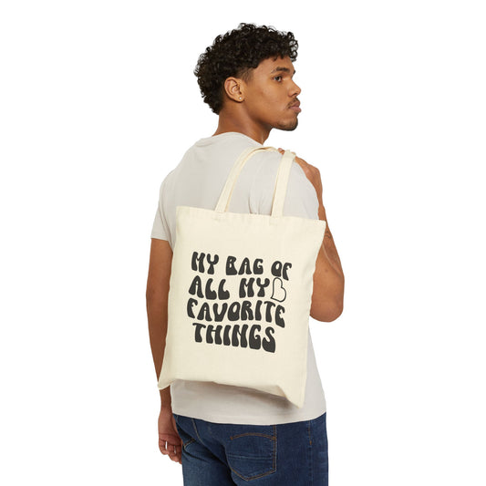 Favorite Things Cotton Canvas Tote Bag - Eco-Friendly, Stylish, Perfect for Everyday Use