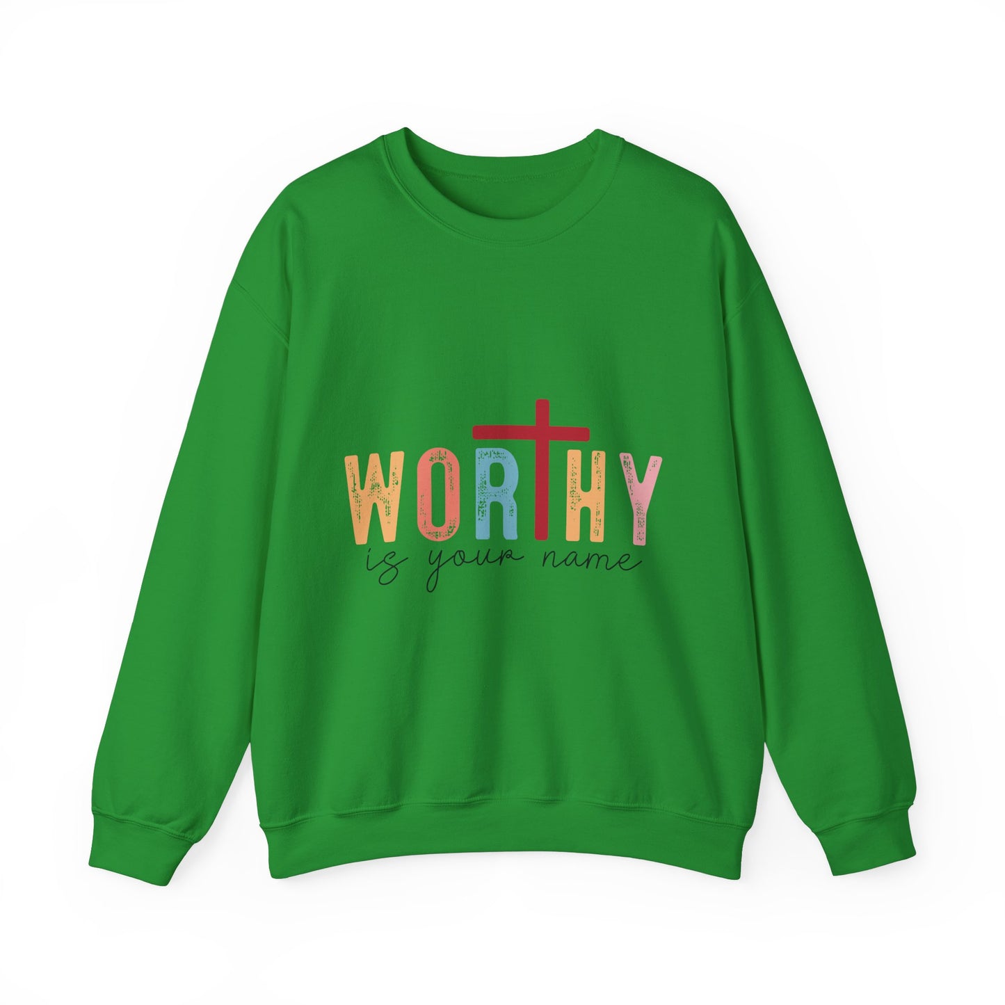 Worthy Unisex Heavy Blend Crewneck Sweatshirt - Inspirational Faith Apparel