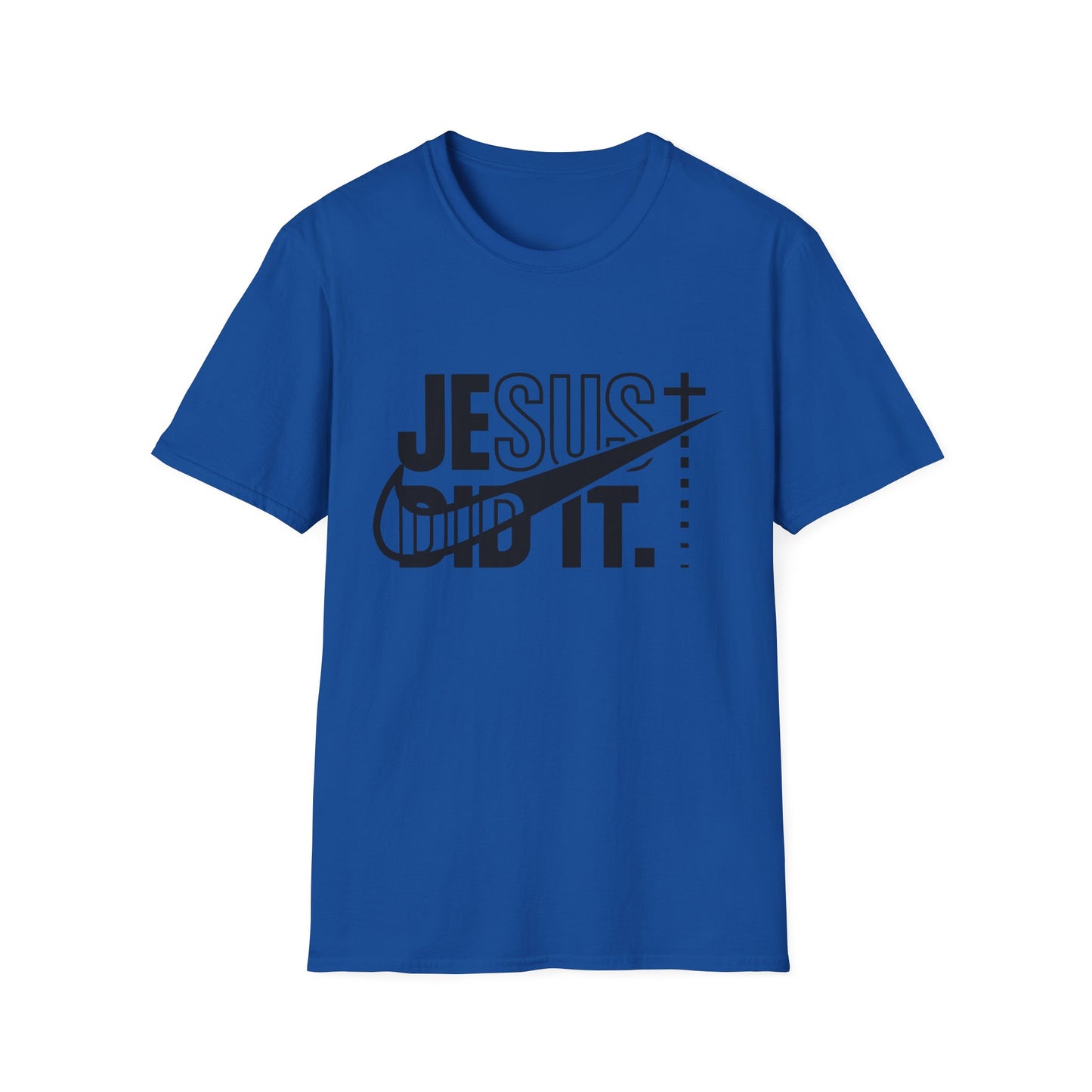 Jesus Did It T-Shirt — Christian Faith Graphic Tee (Jesus + Swoosh Design)