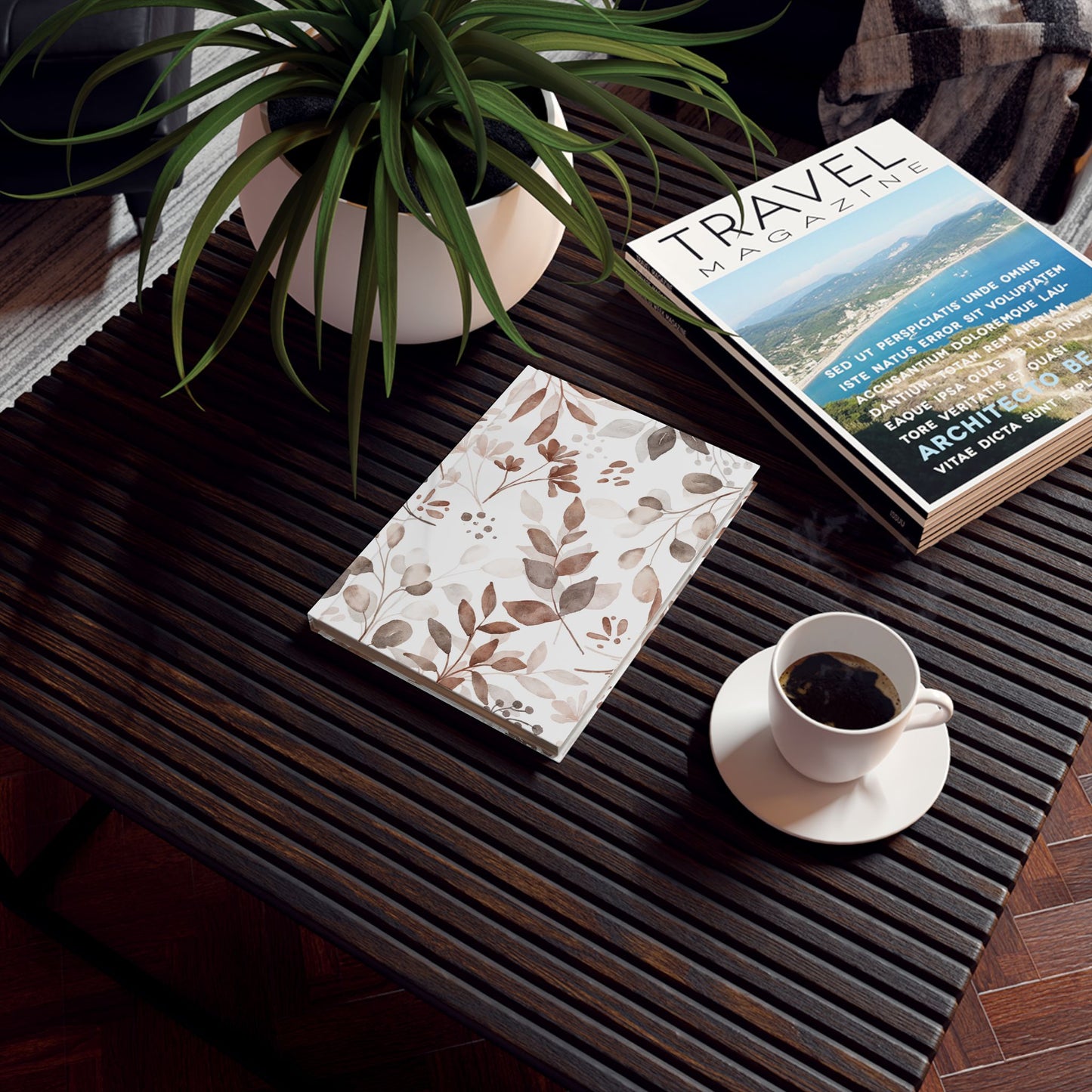 Elegant Floral Hard Backed Journal for Daily Writing and Reflection