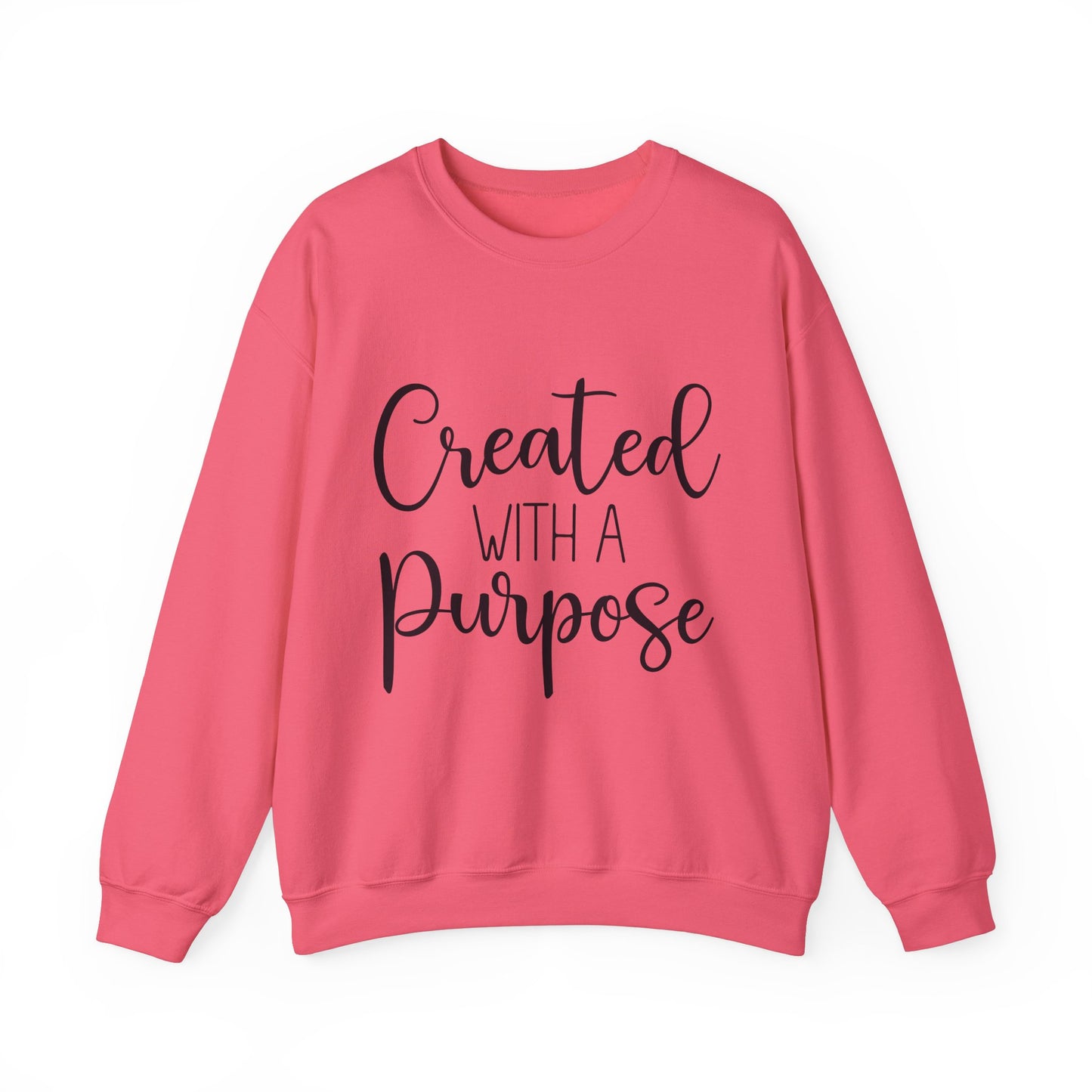 Created with a Purpose Crewneck Sweatshirt - Inspiring Unisex Heavy Blend Style for Everyday Wear