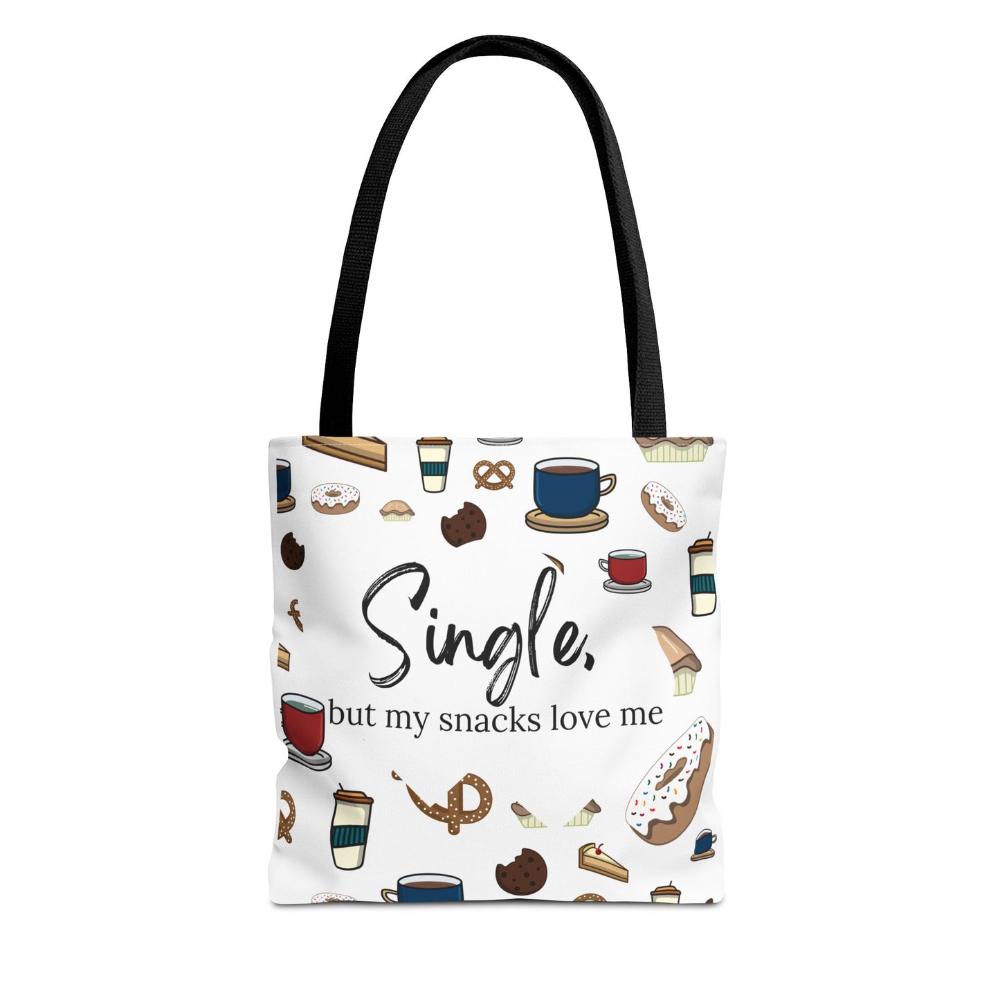 Single but my Snacks Love Me Tote Bag - Fun & Quirky Grocery Bag for Snack Lovers