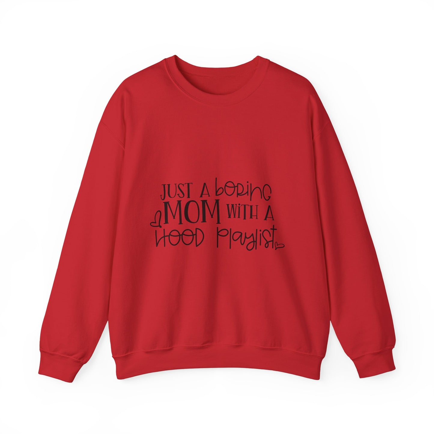 Just a Boring Mom with a Hood Playlist Sweatshirt - Unisex Heavy Blend™ Crewneck