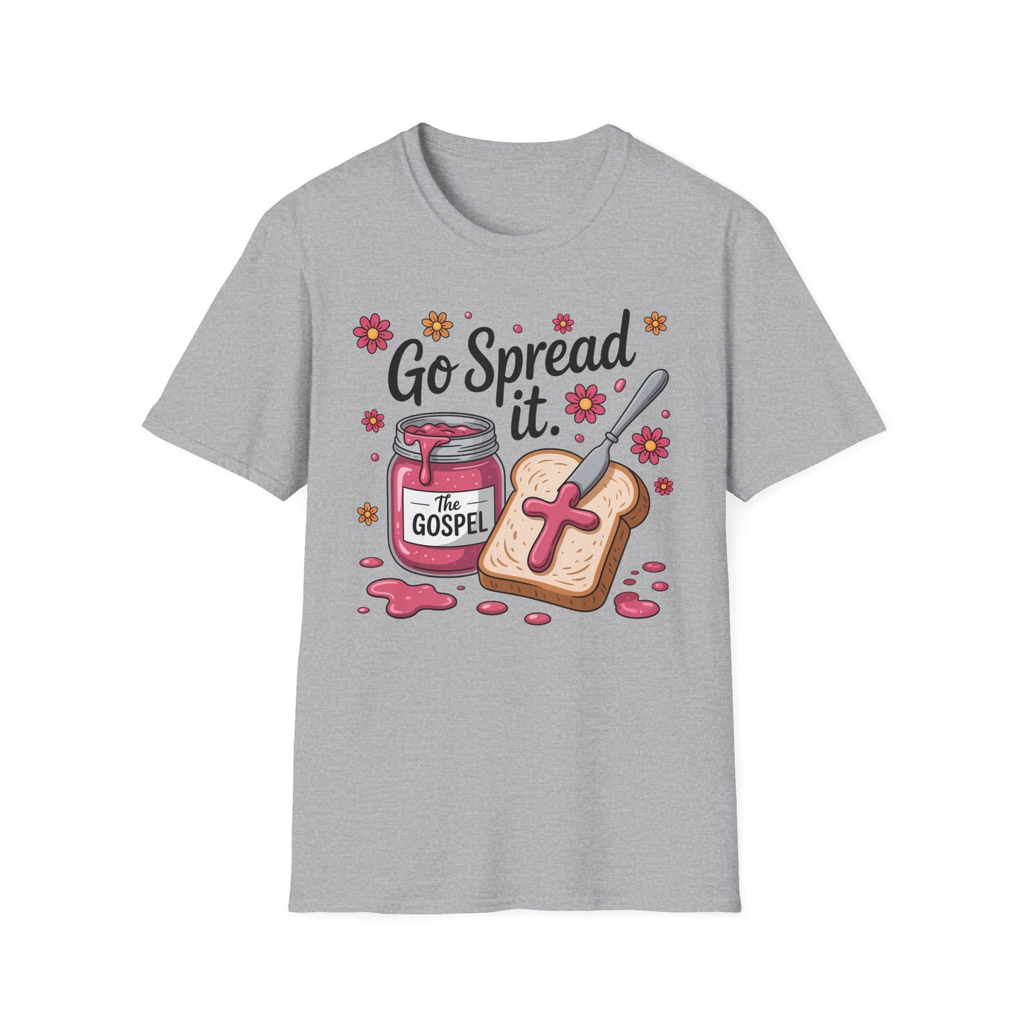 Christian T-Shirt — "Go Spread It" Gospel Jam Toast Tee