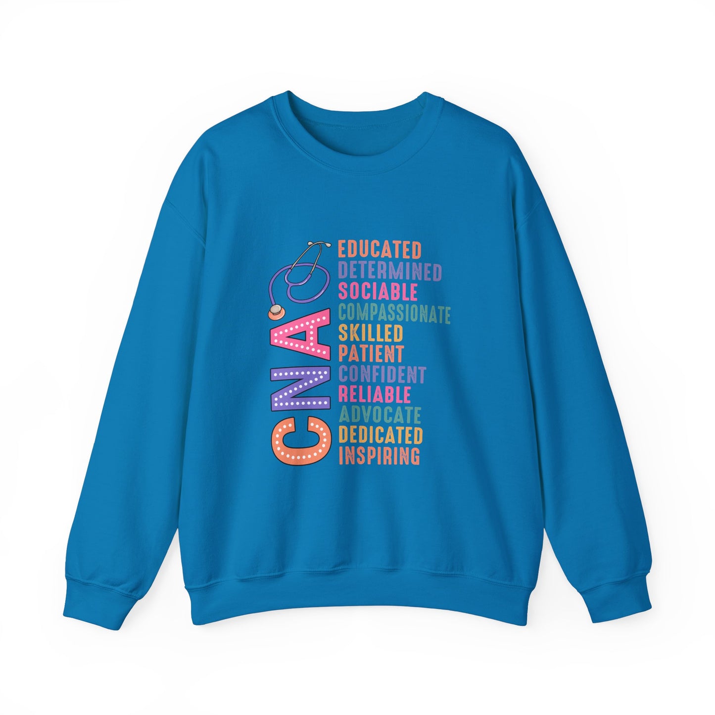 CNA Pride Crewneck Sweatshirt - Empowering Words for Caring Professionals