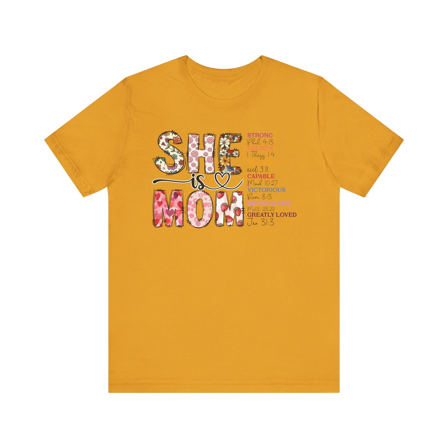 Empowering Unisex Mom Tee - "She is Mom" Floral Design