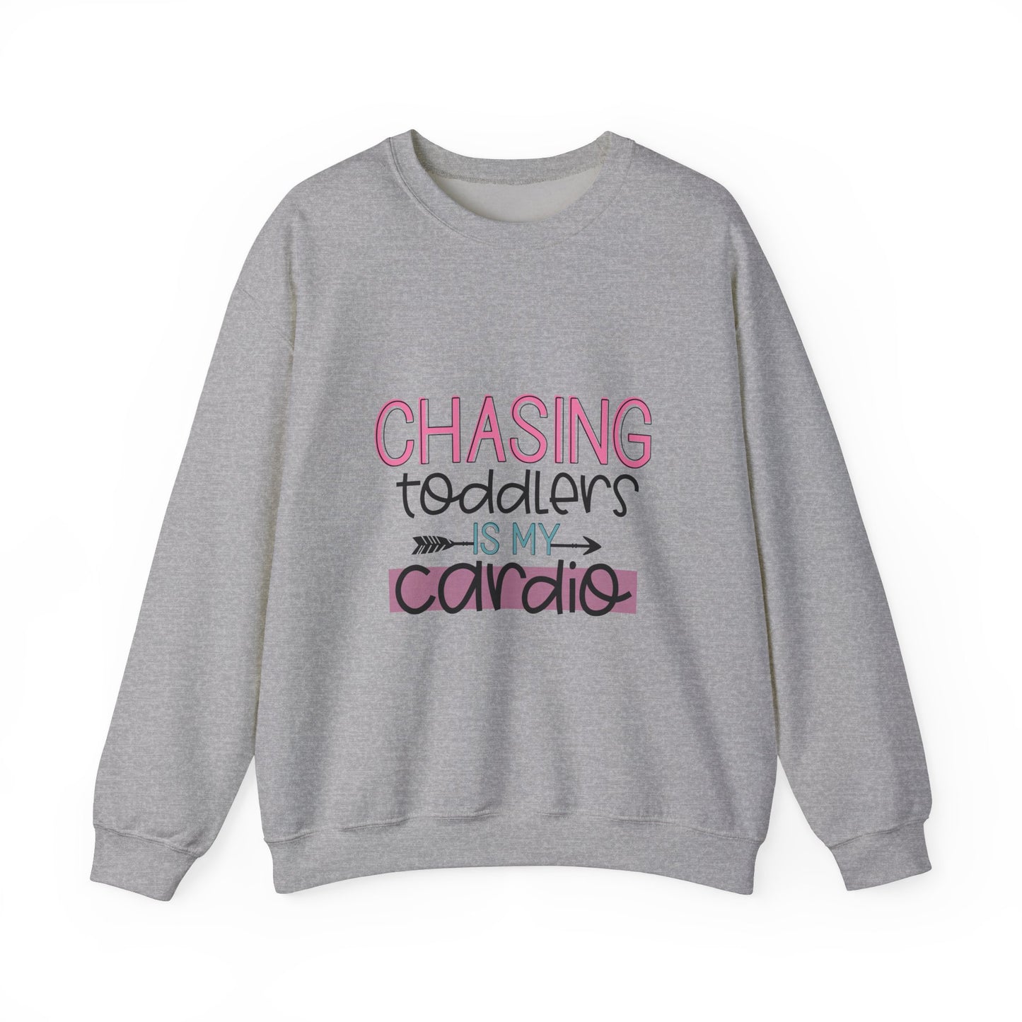 Chasing Toddlers Crewneck Sweatshirt | Funny Parenthood Apparel