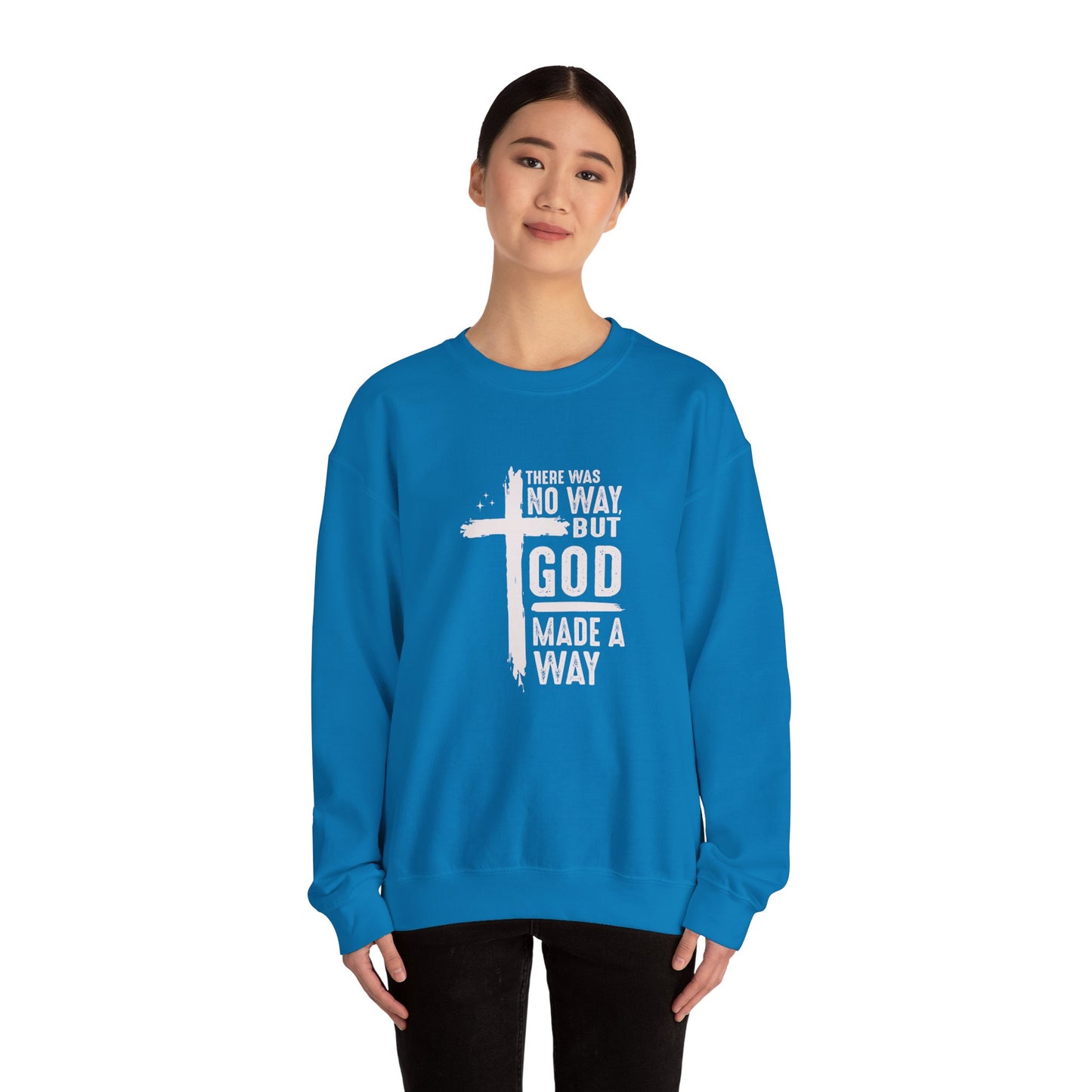 Inspirational Christian Crewneck Sweatshirt - 'God Made a Way'