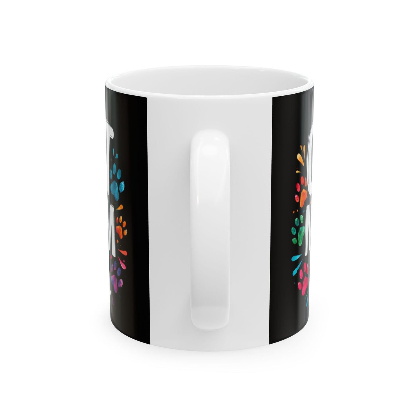 Best Cat Mom Ever Ceramic Mug - Colorful Pet Paw Print Design, Perfect Gift for Cat Lovers